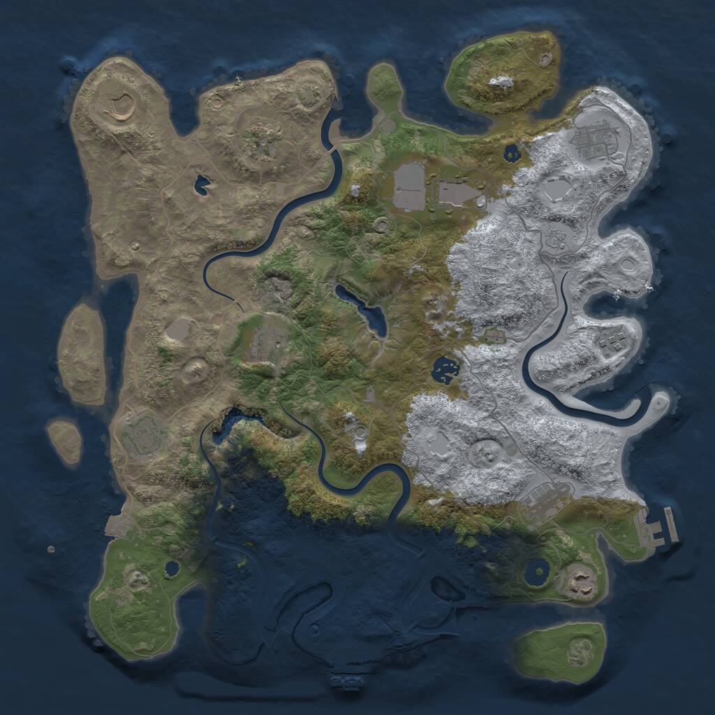 Rust Map: Procedural Map, Size: 4000, Seed: 1534348584, 16 Monuments
