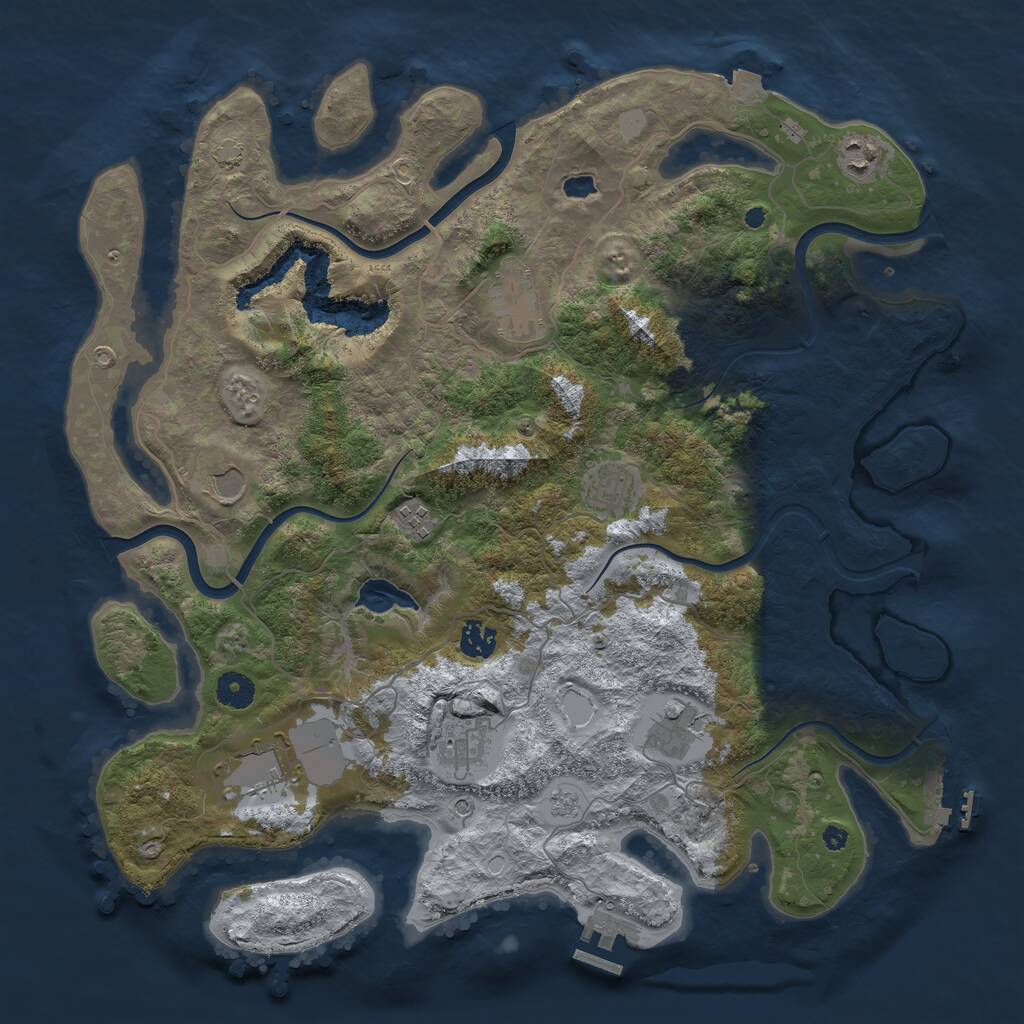 Rust Map: Procedural Map, Size: 4100, Seed: 81180531, 15 Monuments