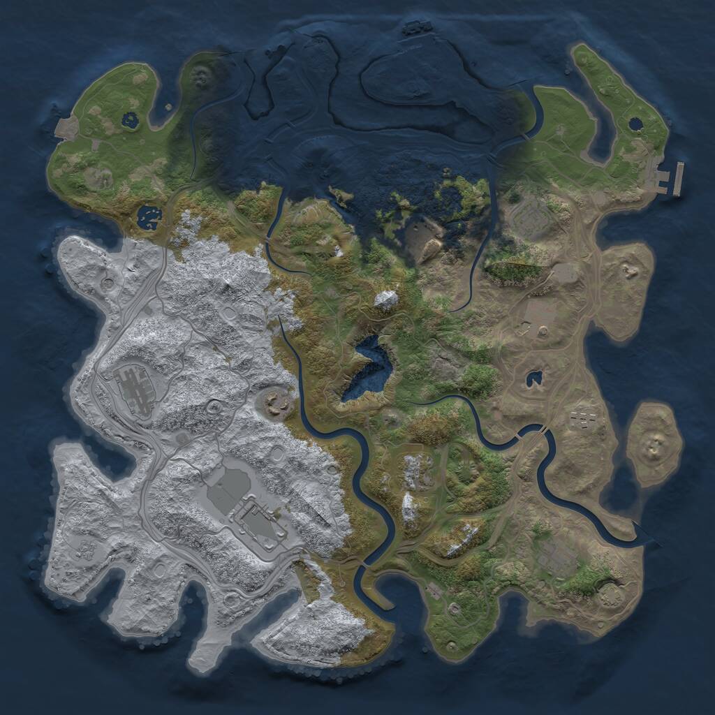 Rust Map: Procedural Map, Size: 4250, Seed: 75800256, 16 Monuments