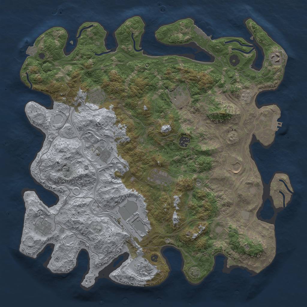 Rust Map: Procedural Map, Size: 4250, Seed: 75800256, 19 Monuments