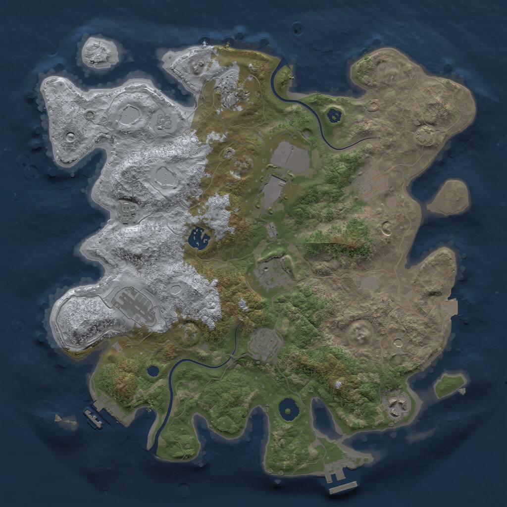 Rust Map: Procedural Map, Size: 3600, Seed: 814720421, 15 Monuments