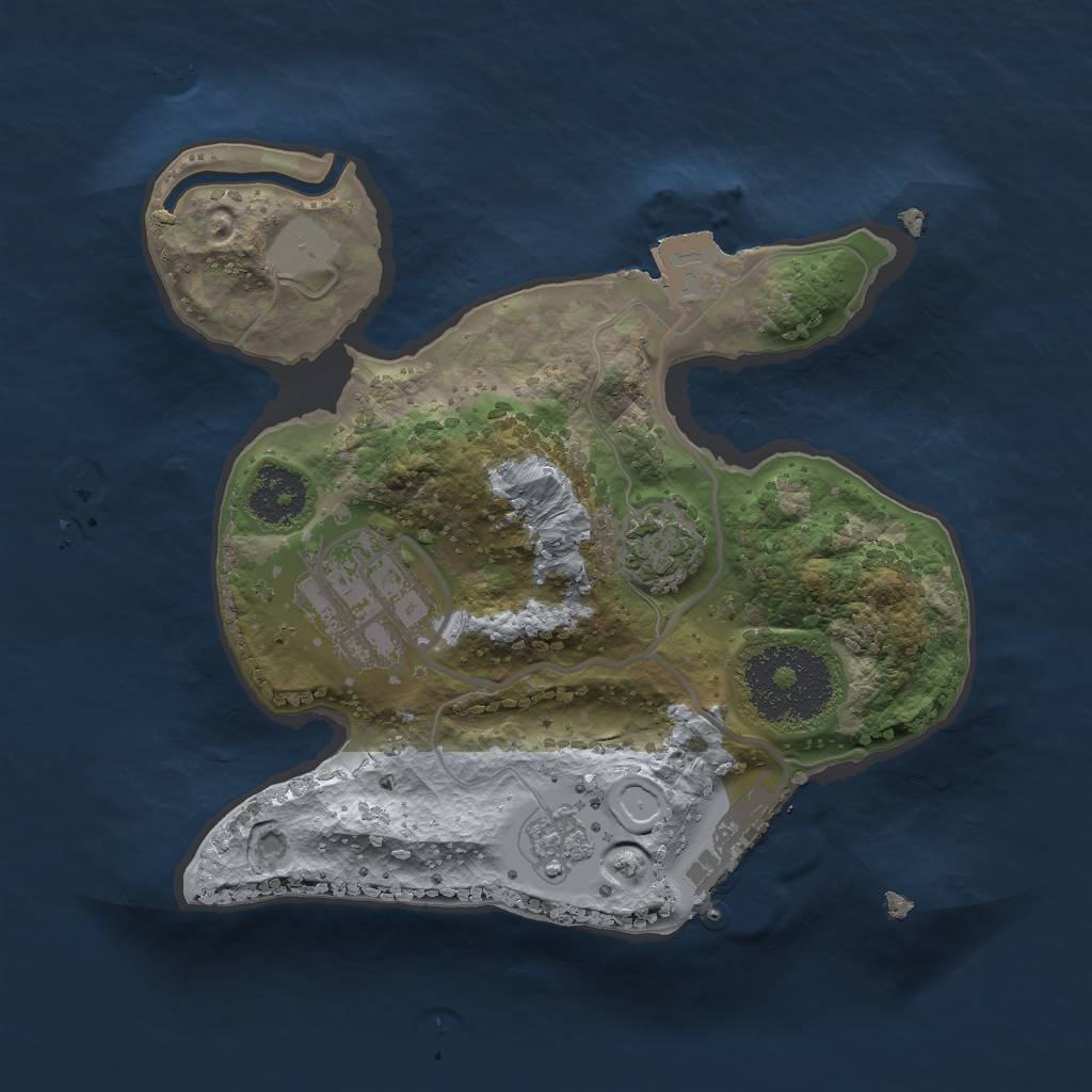 Rust Map: Procedural Map, Size: 2000, Seed: 877005175, 7 Monuments