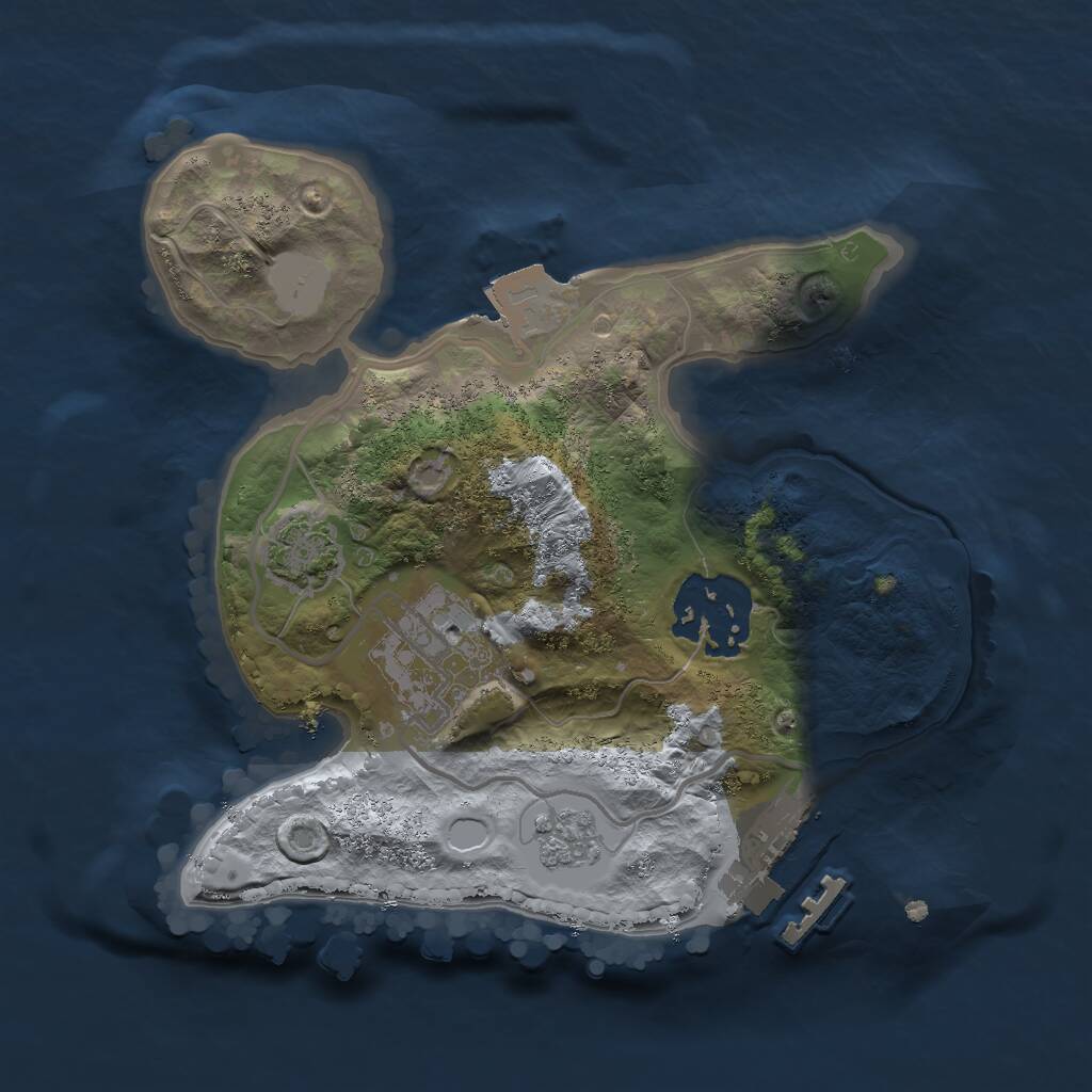 Rust Map: Procedural Map, Size: 2000, Seed: 877005175, 6 Monuments