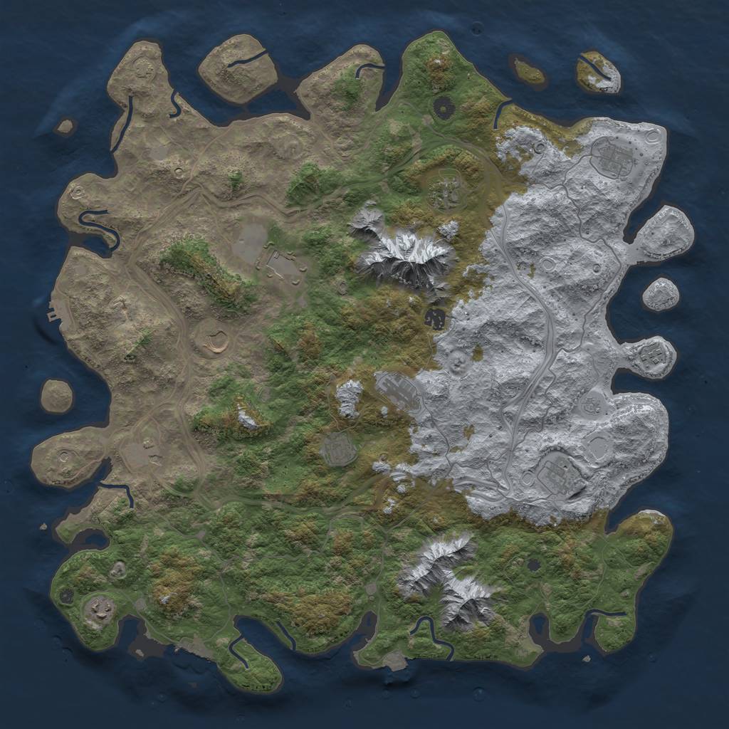Rust Map: Procedural Map, Size: 5000, Seed: 6531077, 19 Monuments