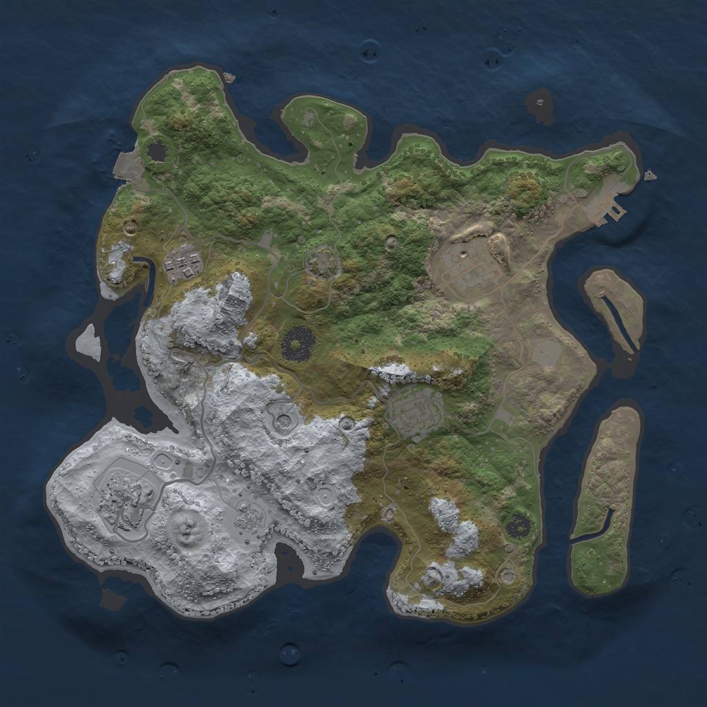 Rust Map: Procedural Map, Size: 3000, Seed: 1518376927, 11 Monuments