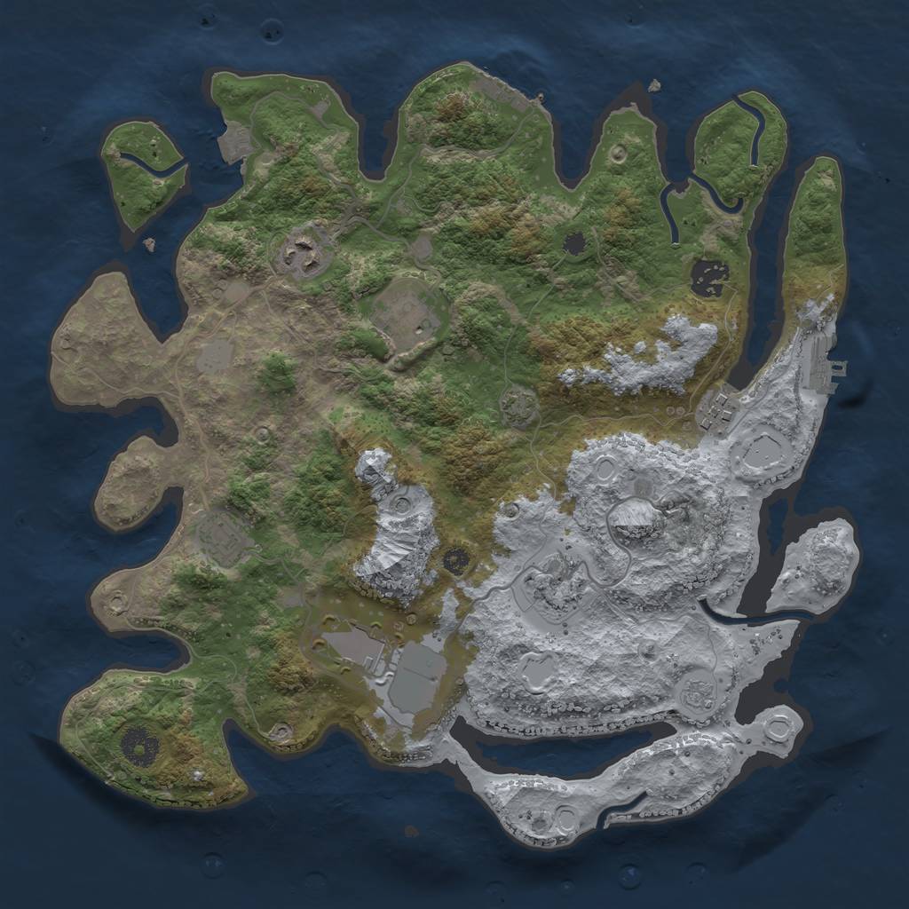 Rust Map: Procedural Map, Size: 3500, Seed: 116790657, 15 Monuments