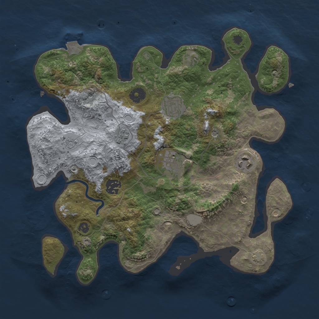 Rust Map: Procedural Map, Size: 3100, Seed: 7494, 11 Monuments