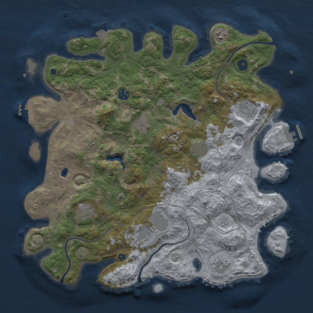 Rust Map: Procedural Map, Size: 4250, Seed: 64916741, 15 Monuments