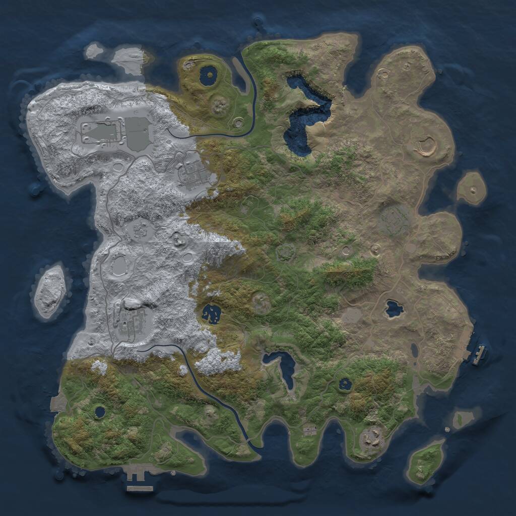 Rust Map: Procedural Map, Size: 4000, Seed: 1704664, 13 Monuments
