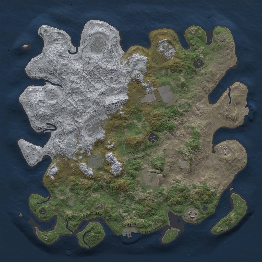 Rust Map: Procedural Map, Size: 4000, Seed: 67606573, 16 Monuments
