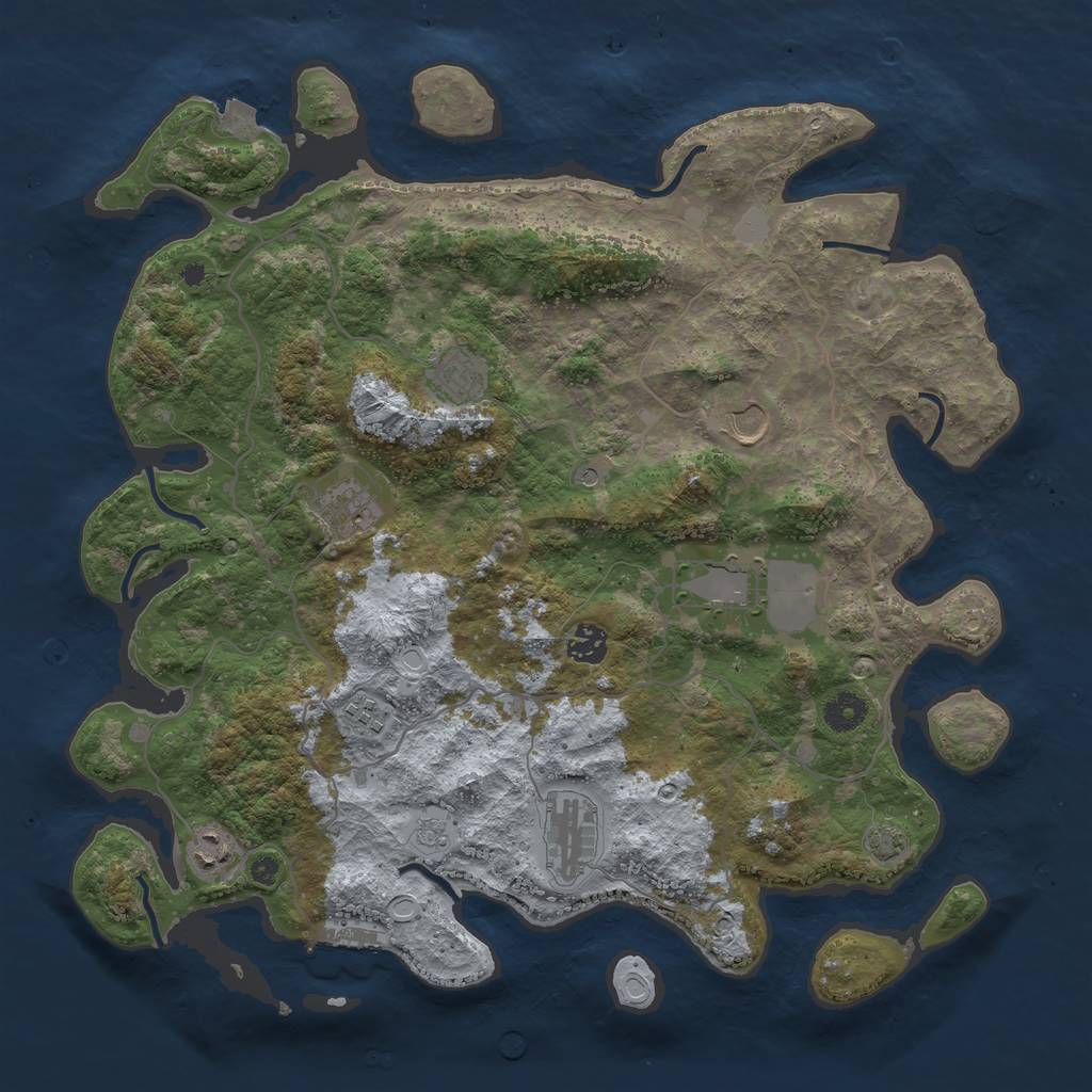 Rust Map: Procedural Map, Size: 4000, Seed: 59222687, 15 Monuments