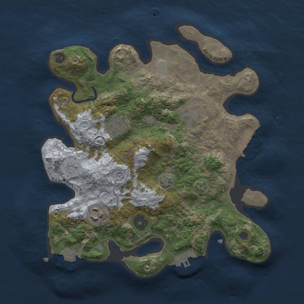 Rust Map: Procedural Map, Size: 3000, Seed: 25834, 11 Monuments