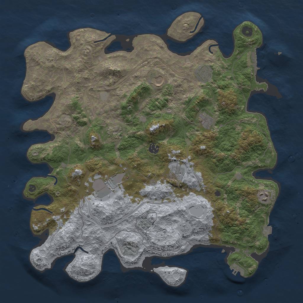 Rust Map: Procedural Map, Size: 4250, Seed: 348926, 17 Monuments
