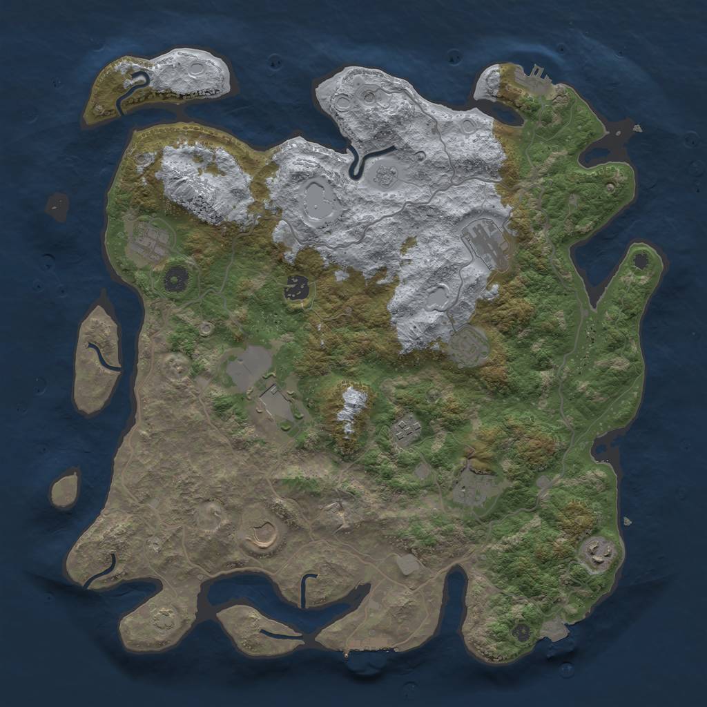 Rust Map: Procedural Map, Size: 4100, Seed: 235227, 17 Monuments