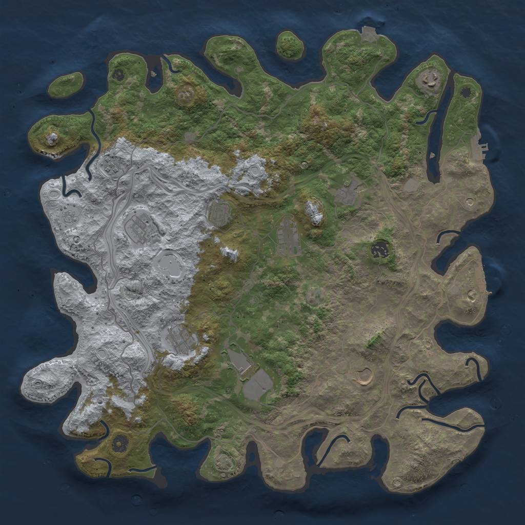 Rust Map: Procedural Map, Size: 4500, Seed: 1656515690, 18 Monuments