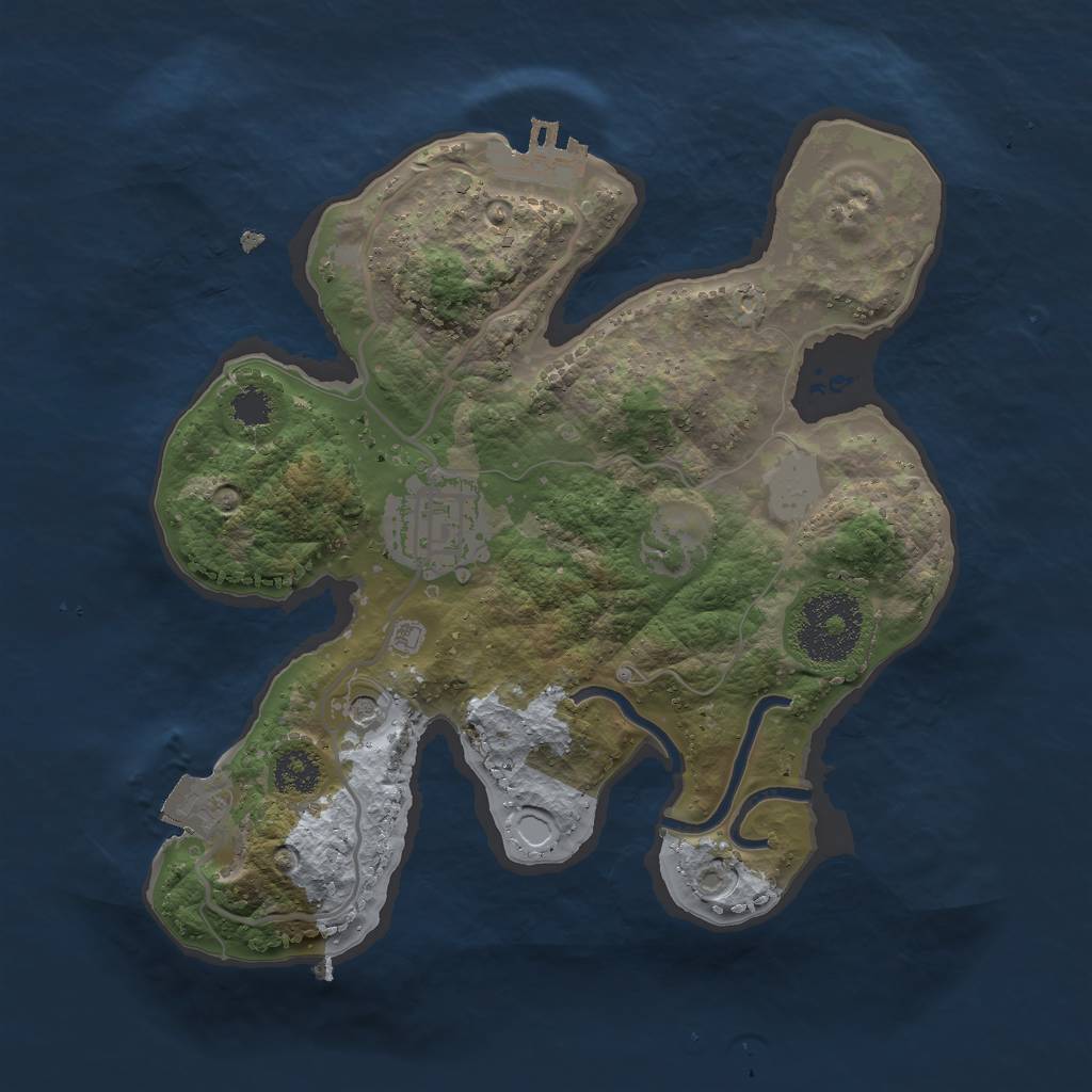 Rust Map: Procedural Map, Size: 2400, Seed: 1548206743, 6 Monuments