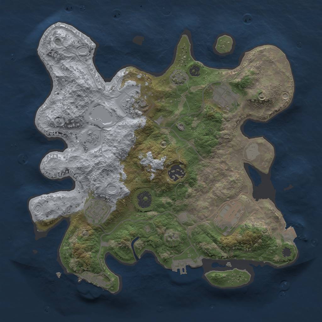 Rust Map: Procedural Map, Size: 3000, Seed: 612200573, 12 Monuments