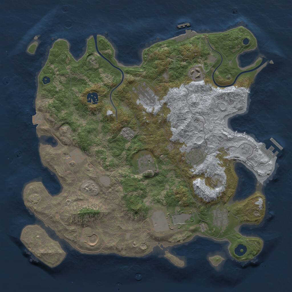 Rust Map: Procedural Map, Size: 3700, Seed: 8711940, 16 Monuments