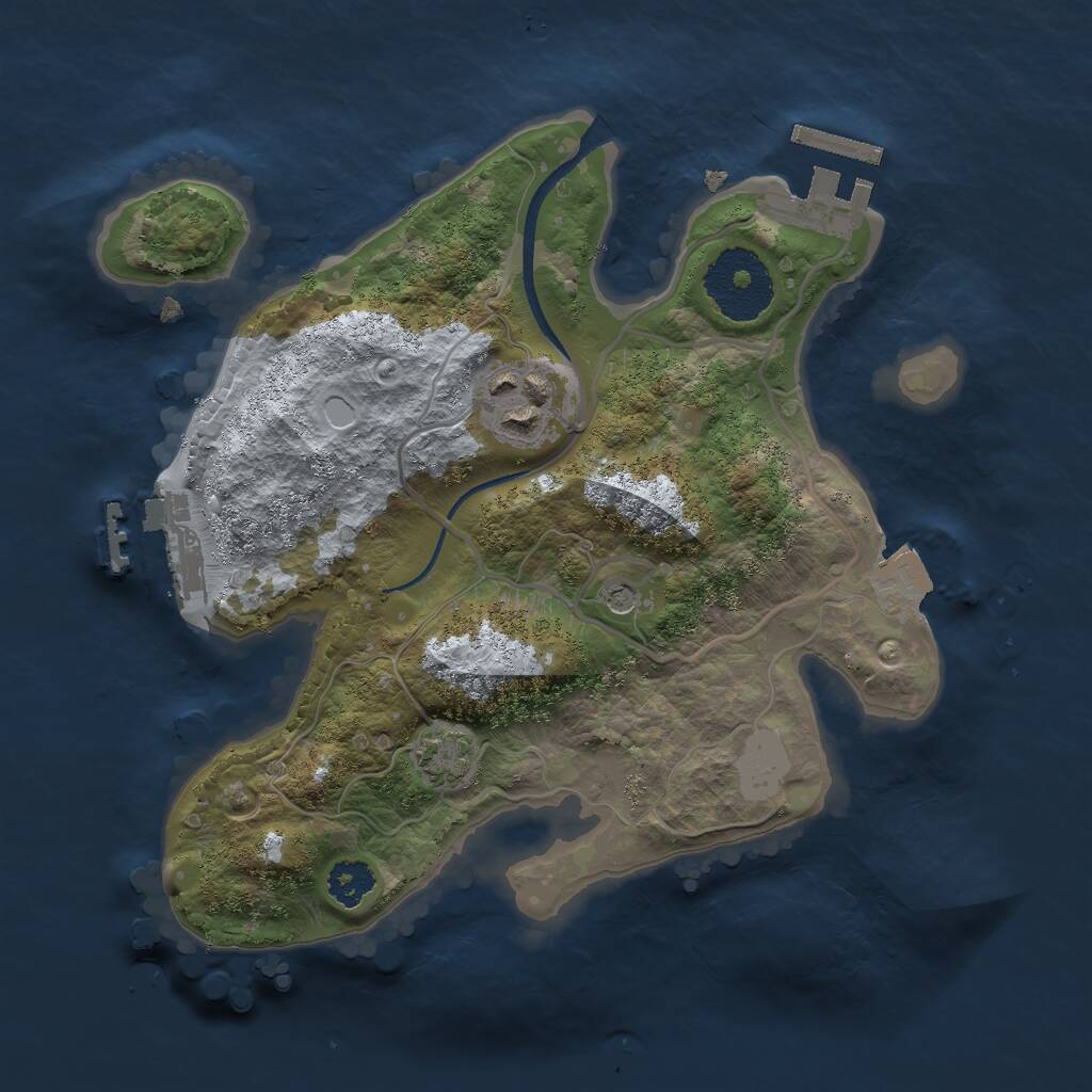 Rust Map: Procedural Map, Size: 2400, Seed: 2122198352, 6 Monuments