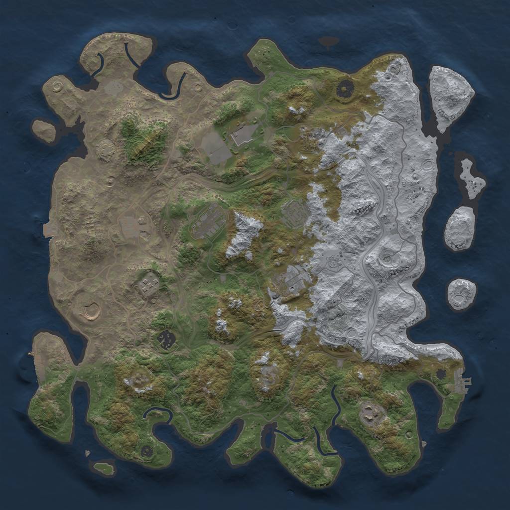Rust Map: Procedural Map, Size: 4250, Seed: 302575697, 18 Monuments