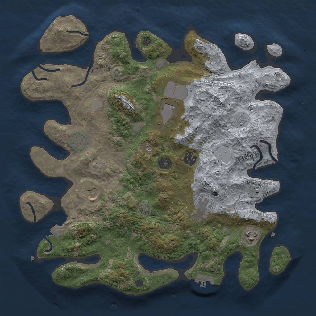 Rust Map: Procedural Map, Size: 3600, Seed: 90894778, 14 Monuments