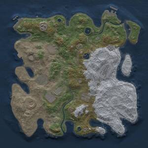 Thumbnail Rust Map: Procedural Map, Size: 3700, Seed: 1484306118, 15 Monuments