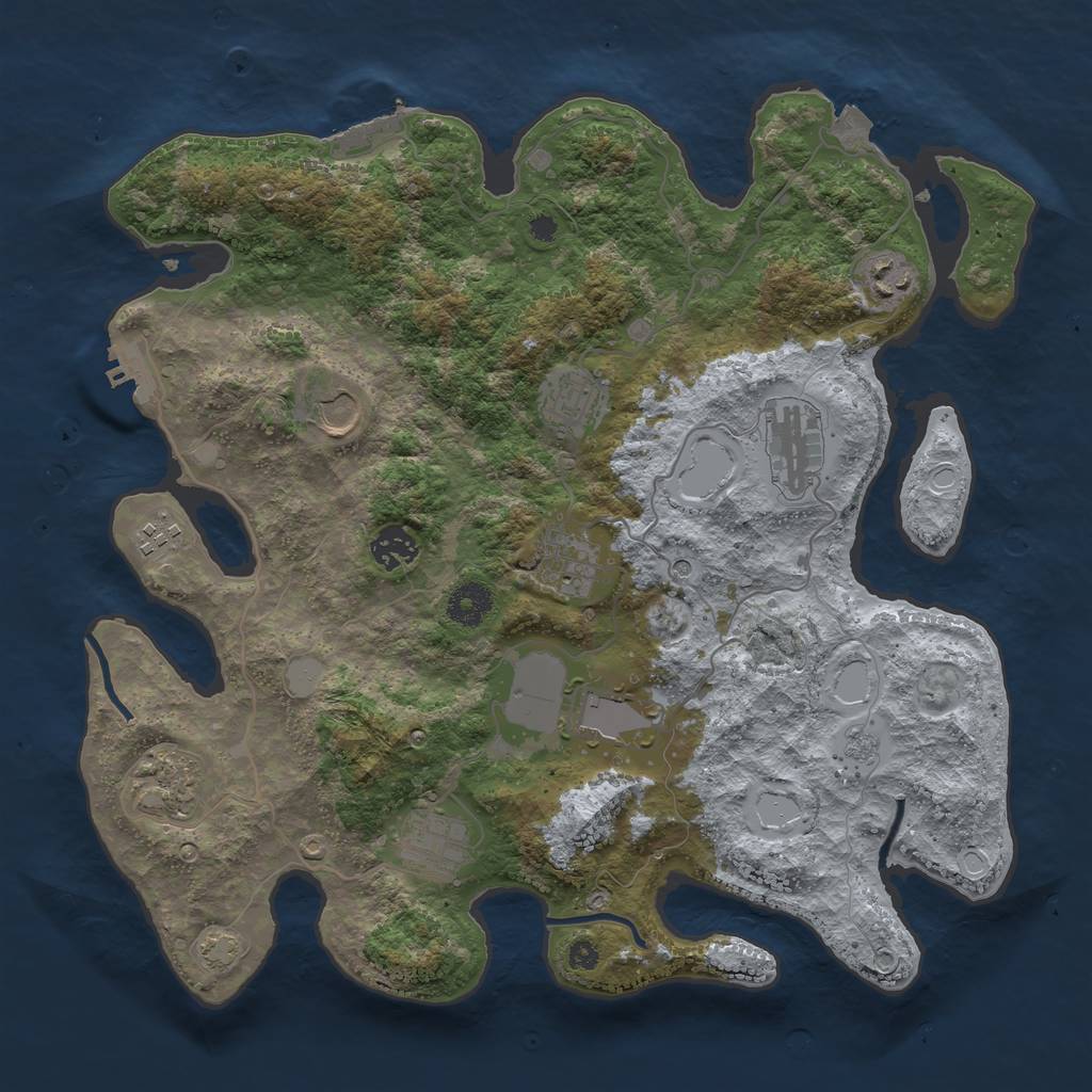 Rust Map: Procedural Map, Size: 3700, Seed: 1484306118, 18 Monuments