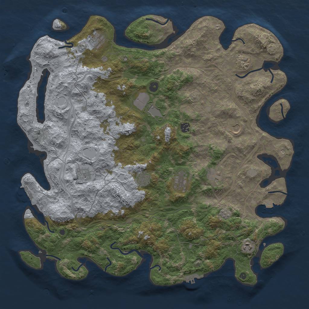 Rust Map: Procedural Map, Size: 4800, Seed: 1233589541, 19 Monuments