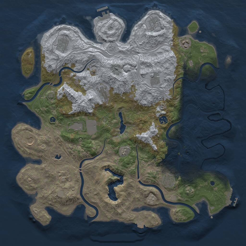 Rust Map: Procedural Map, Size: 4400, Seed: 82644395, 17 Monuments