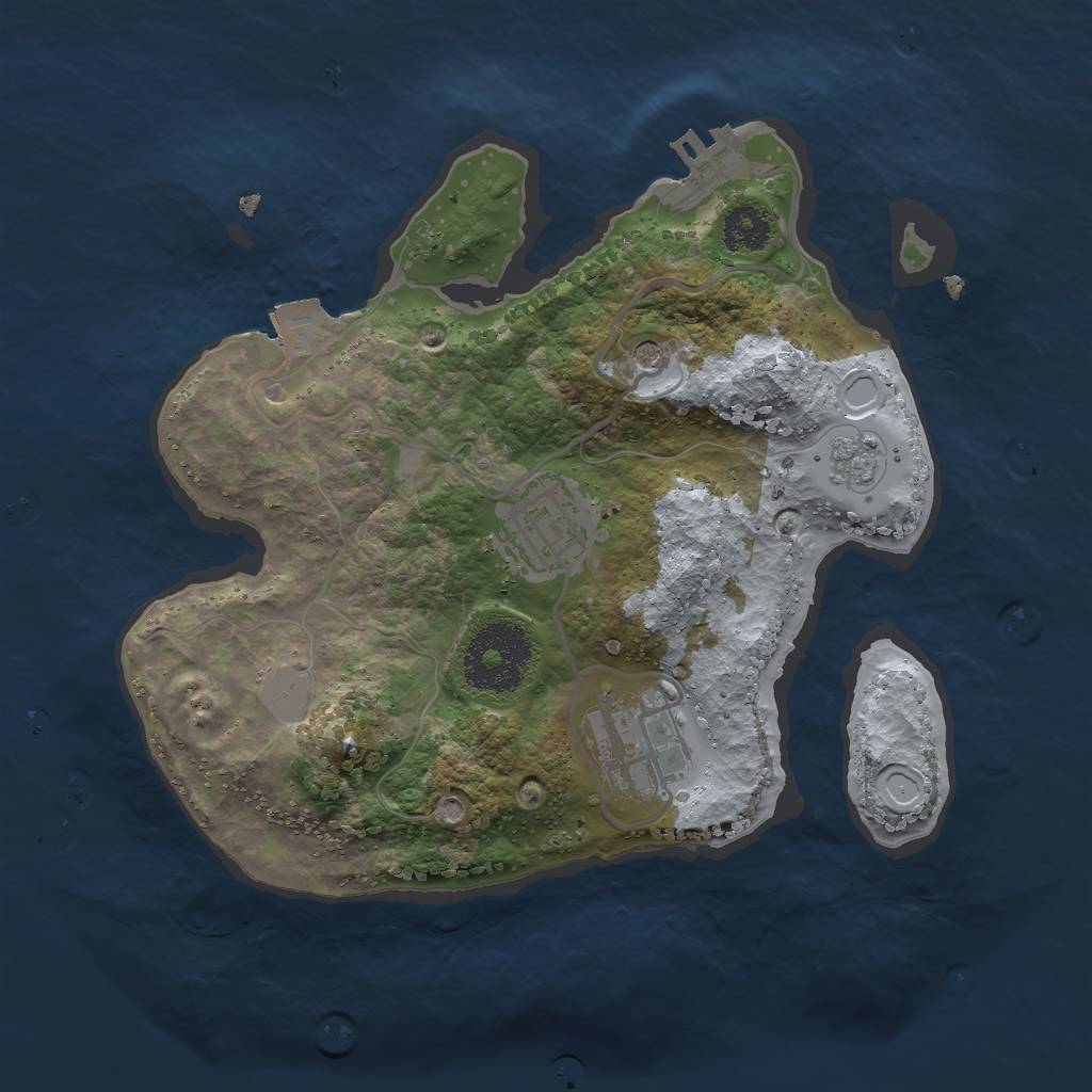 Rust Map: Procedural Map, Size: 2400, Seed: 2015181589, 8 Monuments