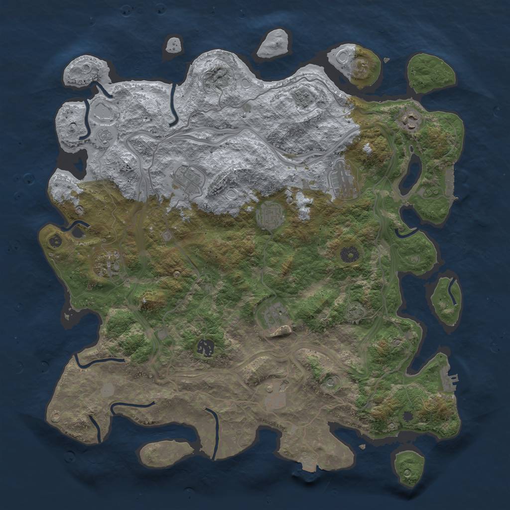 Rust Map: Procedural Map, Size: 4250, Seed: 1742742716, 17 Monuments