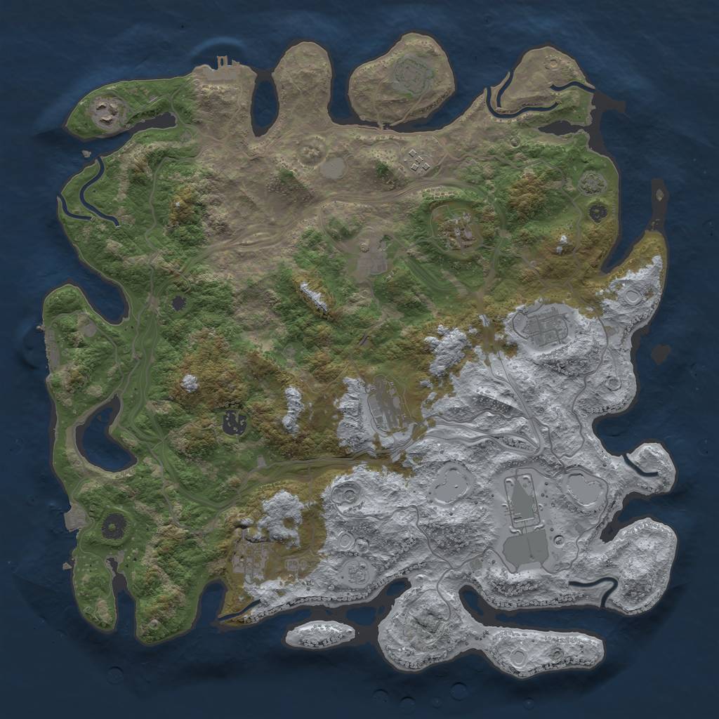 Rust Map: Procedural Map, Size: 4250, Seed: 180923, 18 Monuments