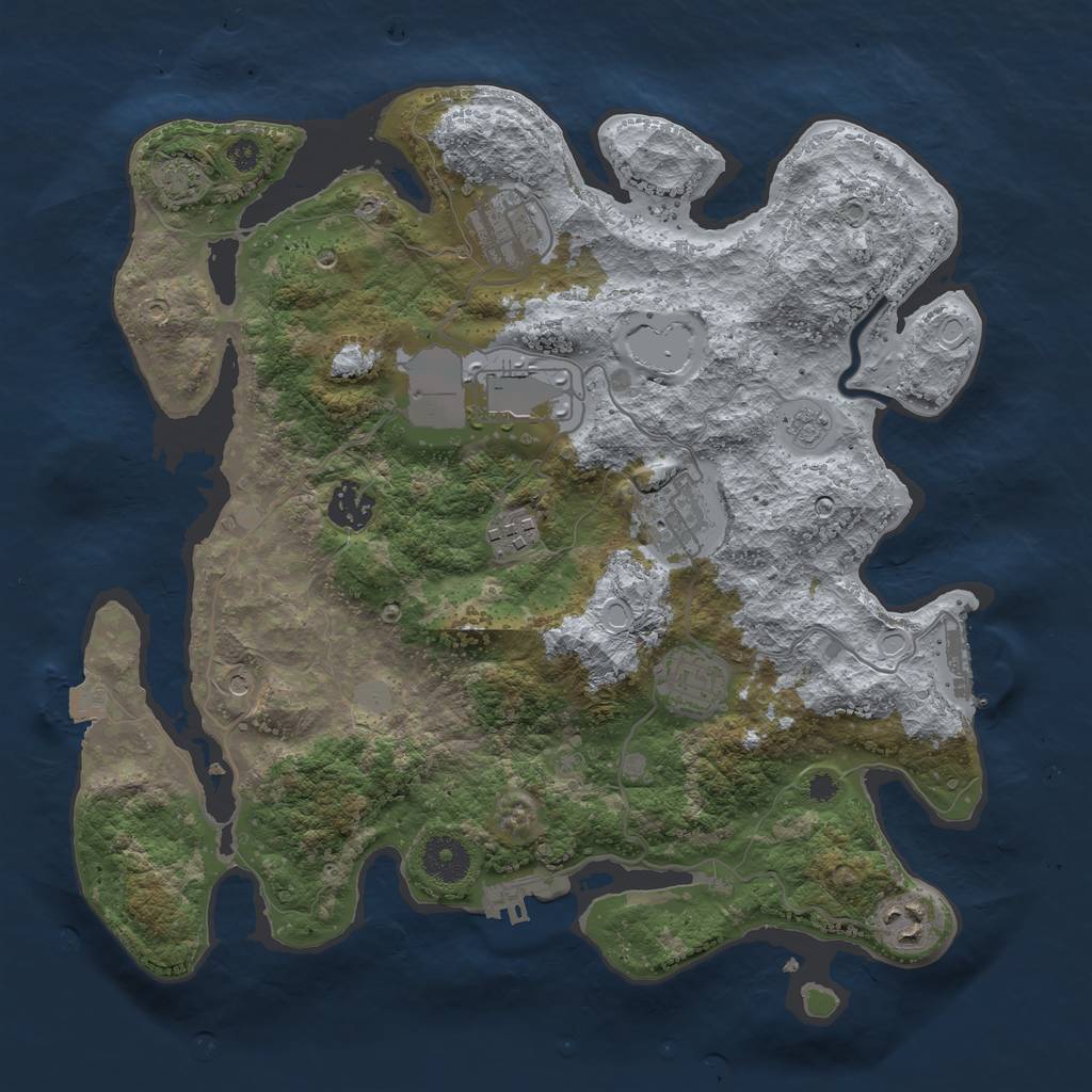 Rust Map: Procedural Map, Size: 3500, Seed: 78426003, 15 Monuments