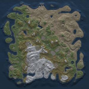 Thumbnail Rust Map: Procedural Map, Size: 4500, Seed: 56959284, 16 Monuments