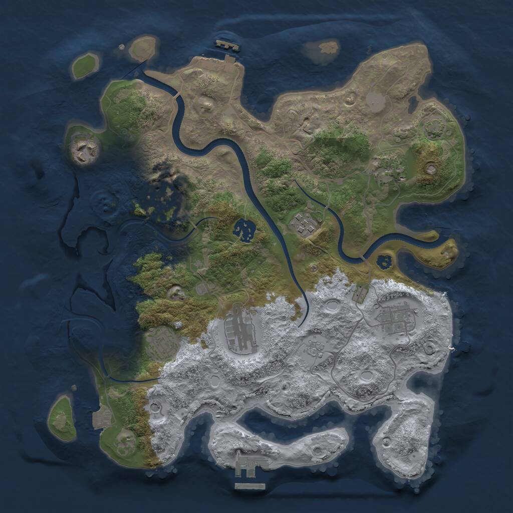 Rust Map: Procedural Map, Size: 3400, Seed: 22760729, 14 Monuments