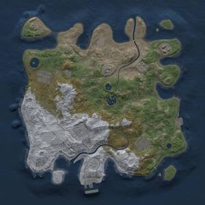 Thumbnail Rust Map: Procedural Map, Size: 3200, Seed: 792533276, 11 Monuments