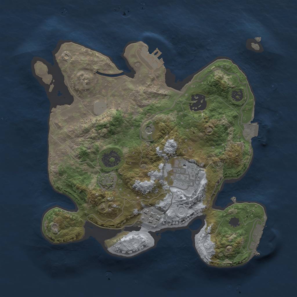 Rust Map: Procedural Map, Size: 2500, Seed: 24873, 10 Monuments