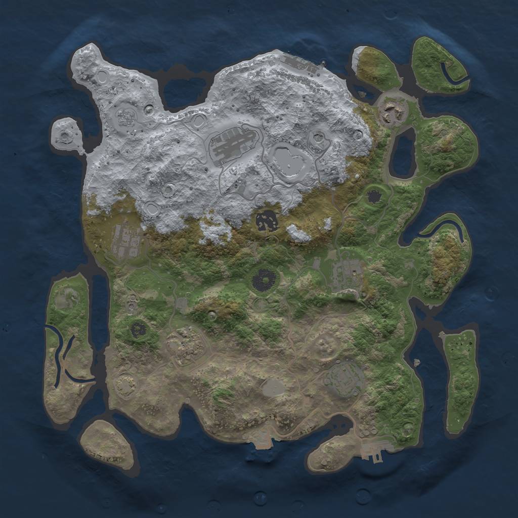 Rust Map: Procedural Map, Size: 3400, Seed: 79123925, 15 Monuments