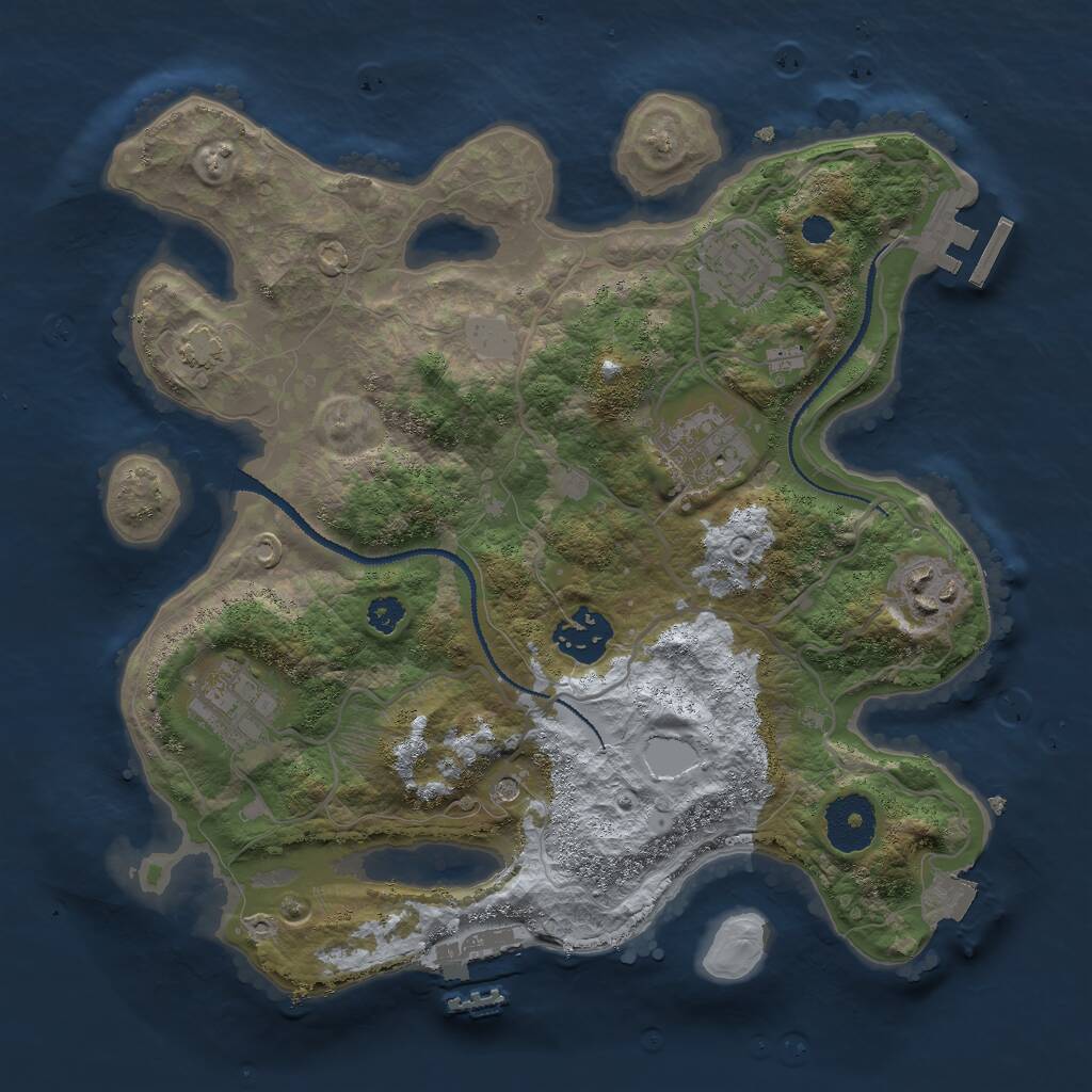 Rust Map: Procedural Map, Size: 3000, Seed: 1574581949, 10 Monuments