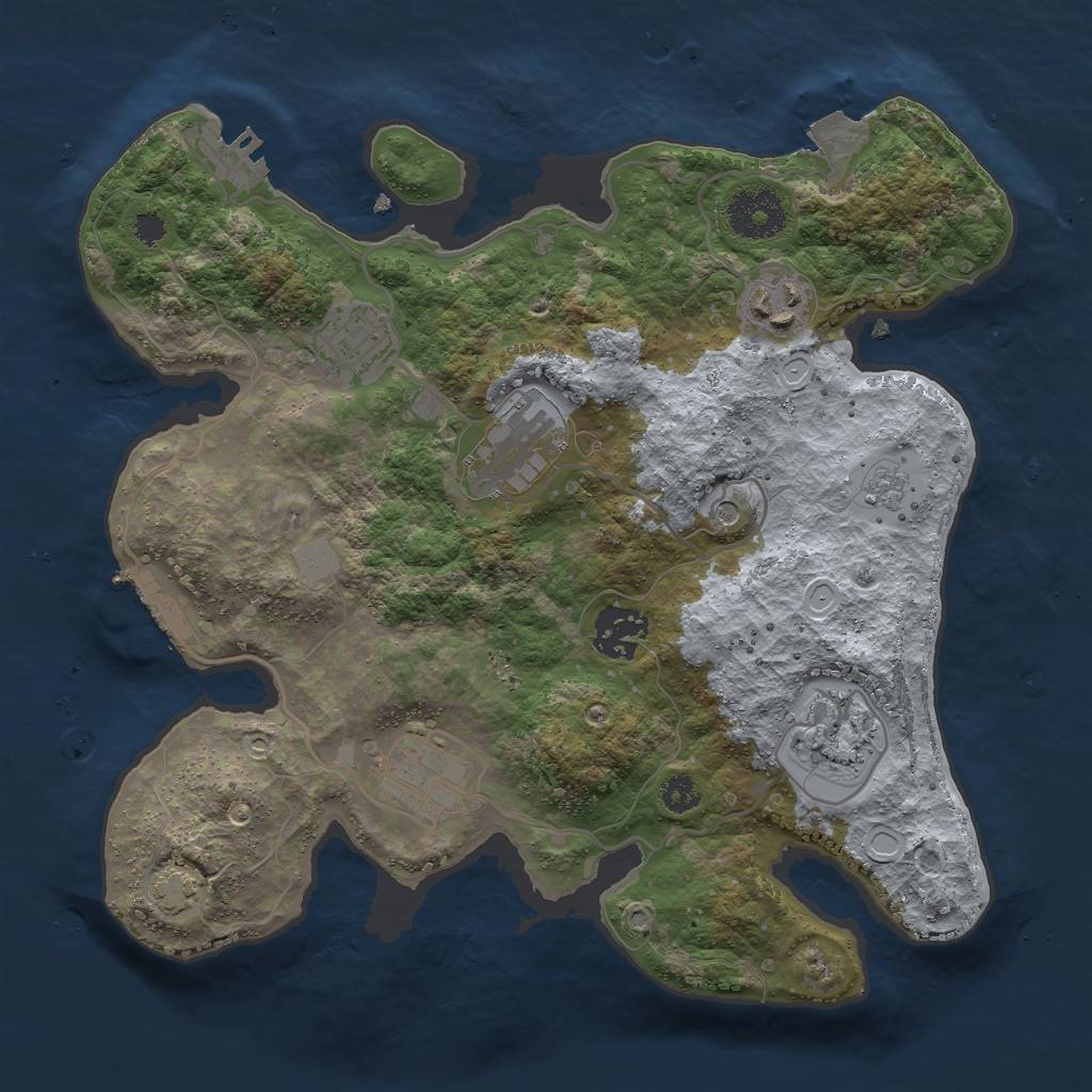 Rust Map: Procedural Map, Size: 3000, Seed: 12633184, 14 Monuments