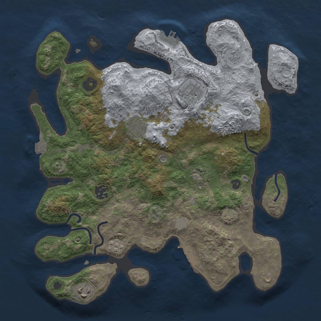 Rust Map: Procedural Map, Size: 3400, Seed: 92077263, 14 Monuments