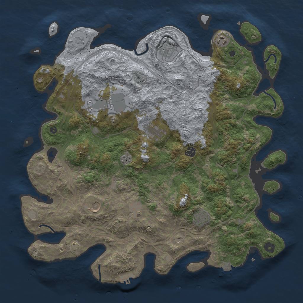 Rust Map: Procedural Map, Size: 4250, Seed: 80875052, 16 Monuments