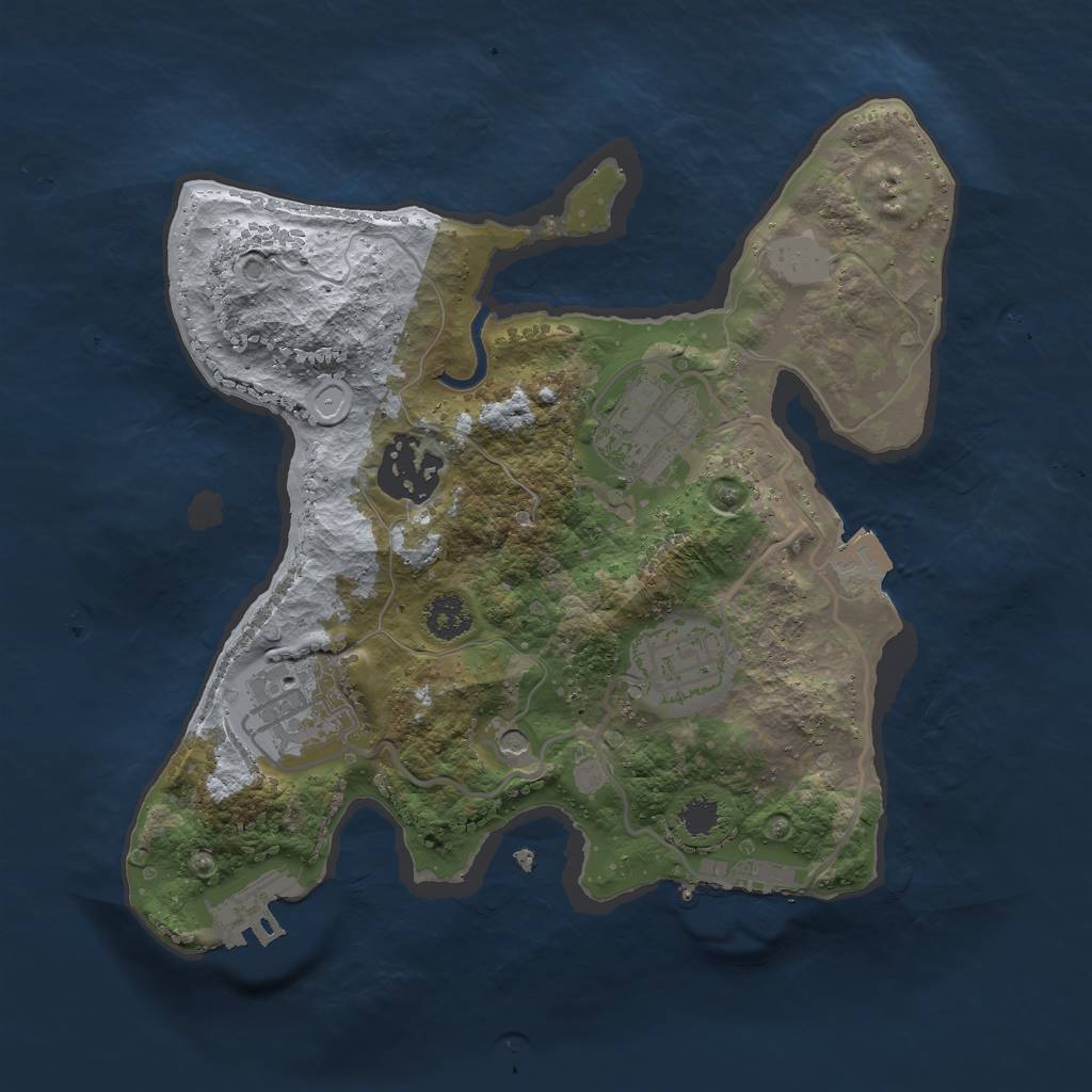 Rust Map: Procedural Map, Size: 2500, Seed: 17860, 10 Monuments