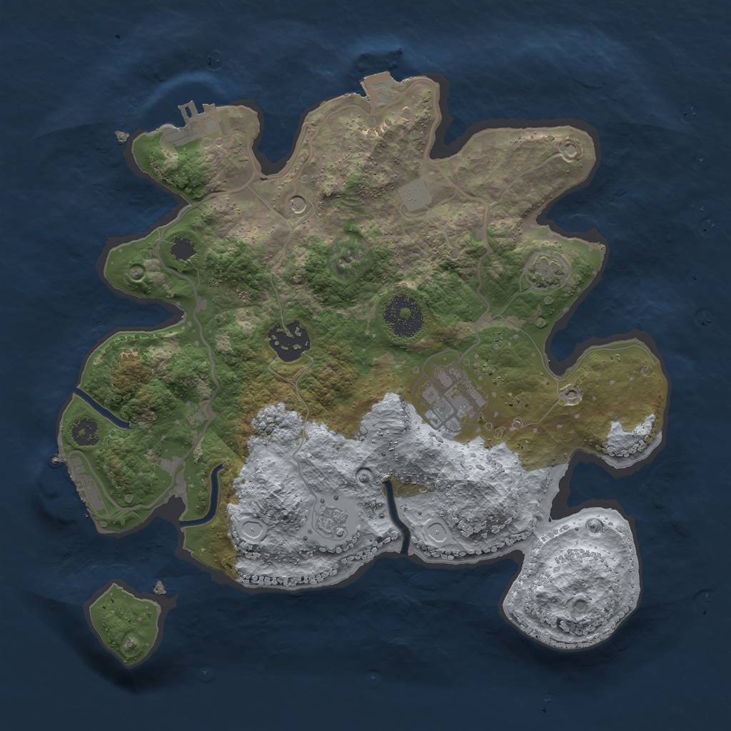 Rust Map: Procedural Map, Size: 2750, Seed: 2051990798, 10 Monuments