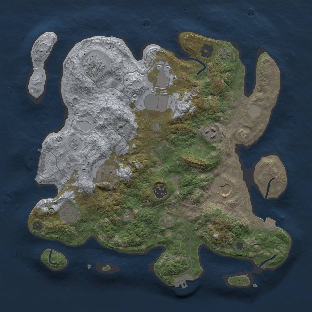 Rust Map: Procedural Map, Size: 3500, Seed: 1552861285, 15 Monuments