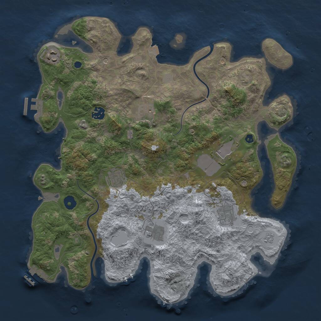 Rust Map: Procedural Map, Size: 3700, Seed: 310034952, 13 Monuments