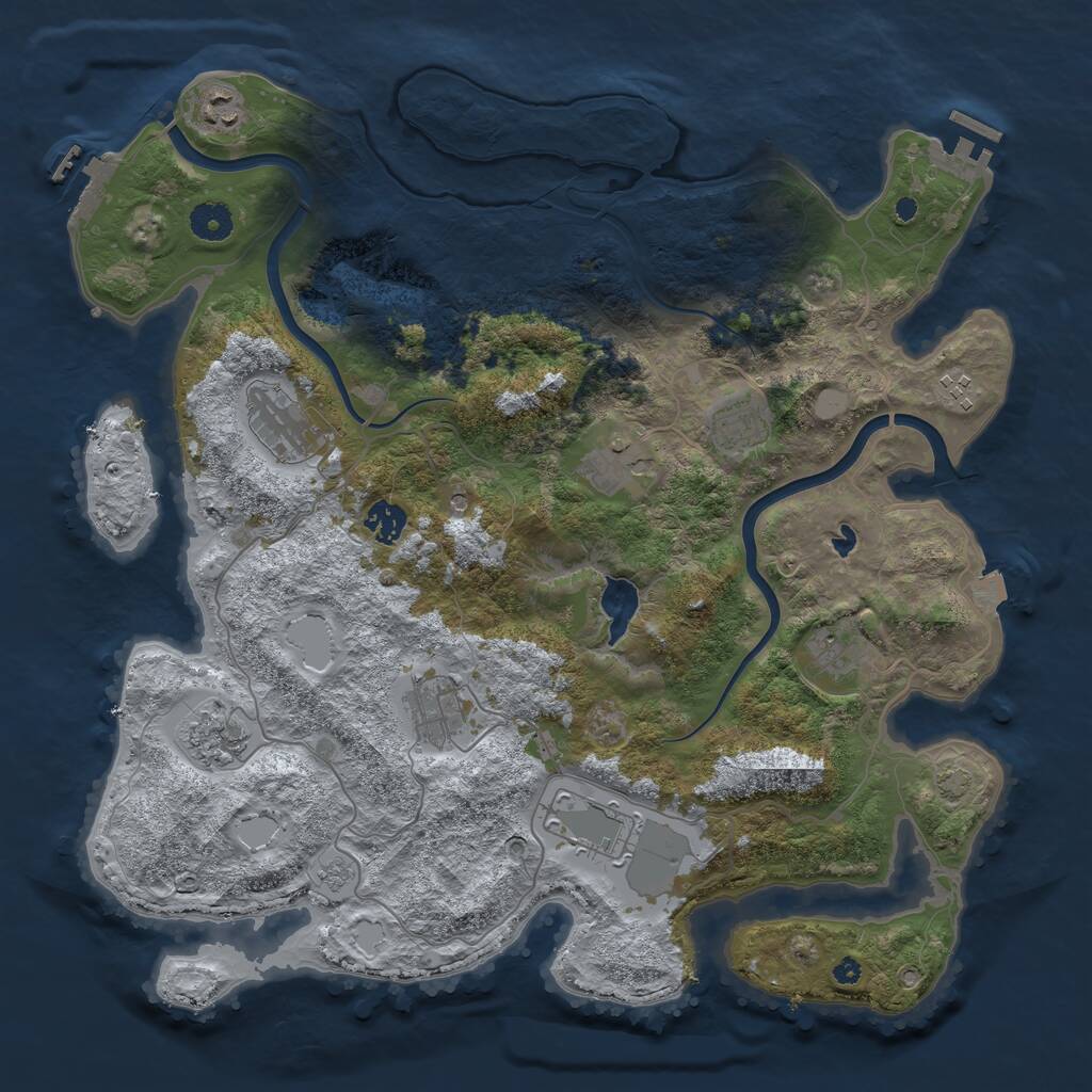Rust Map: Procedural Map, Size: 4000, Seed: 59573695, 16 Monuments