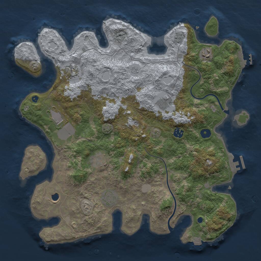Rust Map: Procedural Map, Size: 3900, Seed: 58741647, 15 Monuments