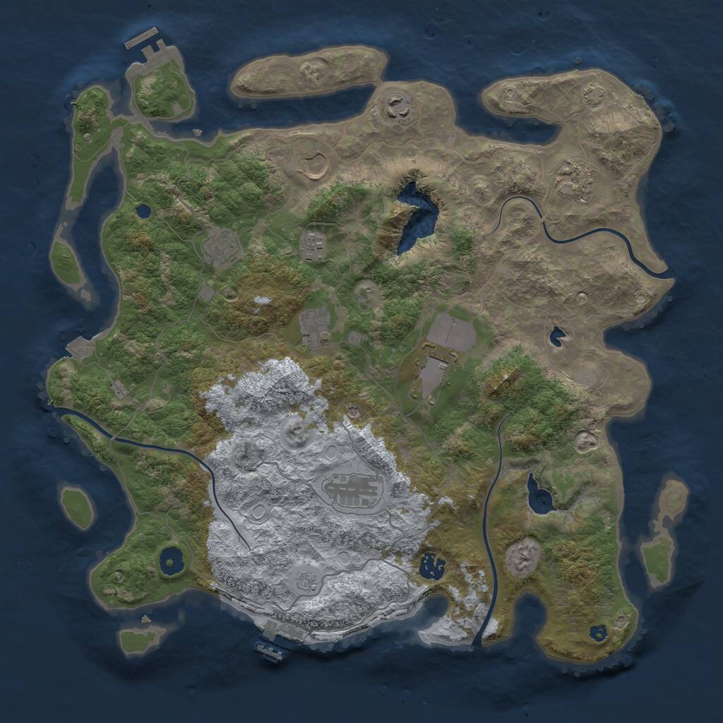 Rust Map: Procedural Map, Size: 4100, Seed: 66506502, 15 Monuments