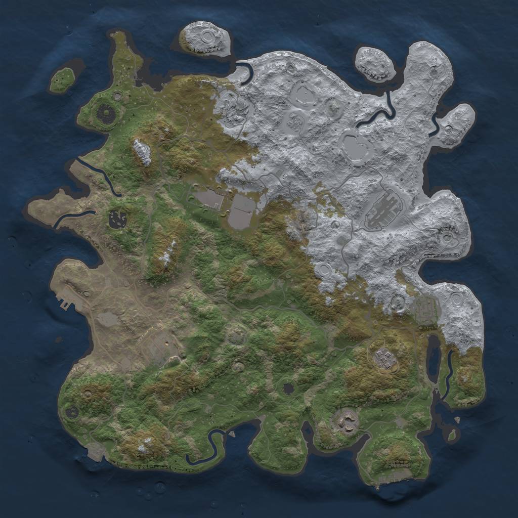 Rust Map: Procedural Map, Size: 4000, Seed: 8237792, 16 Monuments